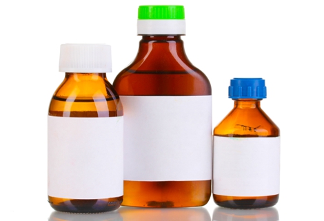 Medical bottles isolated on white